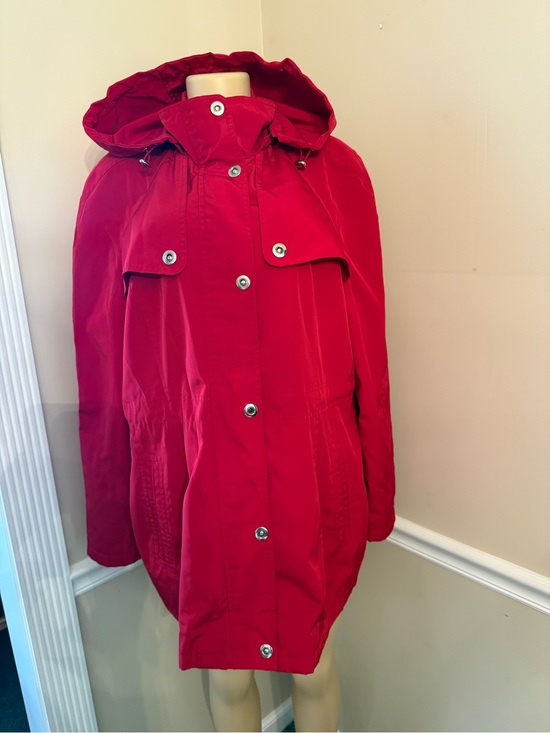 London Fog Jackets & Blazers - London Fog Red Hooded Trench Coat
